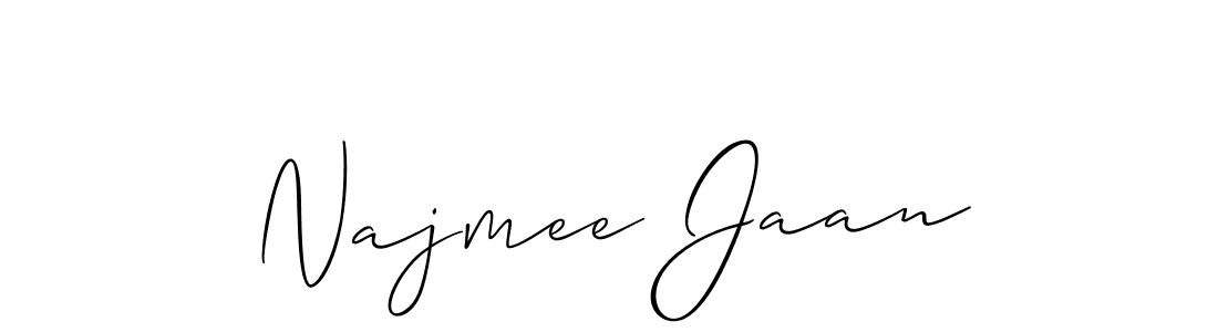 Make a beautiful signature design for name Najmee Jaan. With this signature (Allison_Script) style, you can create a handwritten signature for free. Najmee Jaan signature style 2 images and pictures png