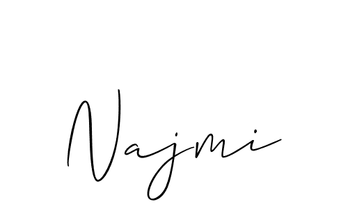 Create a beautiful signature design for name Najmi. With this signature (Allison_Script) fonts, you can make a handwritten signature for free. Najmi signature style 2 images and pictures png