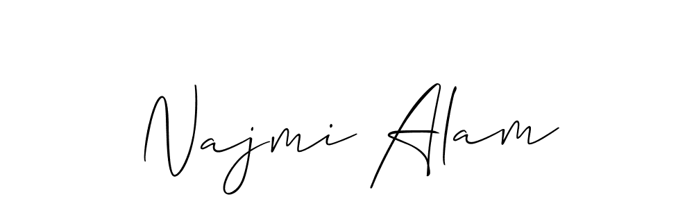 Also You can easily find your signature by using the search form. We will create Najmi Alam name handwritten signature images for you free of cost using Allison_Script sign style. Najmi Alam signature style 2 images and pictures png