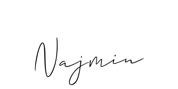 Create a beautiful signature design for name Najmin. With this signature (Allison_Script) fonts, you can make a handwritten signature for free. Najmin signature style 2 images and pictures png