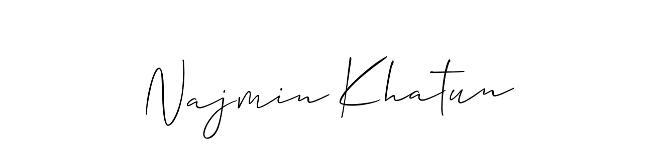 This is the best signature style for the Najmin Khatun name. Also you like these signature font (Allison_Script). Mix name signature. Najmin Khatun signature style 2 images and pictures png
