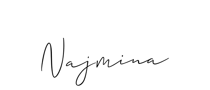 if you are searching for the best signature style for your name Najmina. so please give up your signature search. here we have designed multiple signature styles  using Allison_Script. Najmina signature style 2 images and pictures png