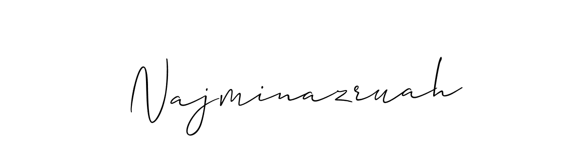 You should practise on your own different ways (Allison_Script) to write your name (Najminazruah) in signature. don't let someone else do it for you. Najminazruah signature style 2 images and pictures png