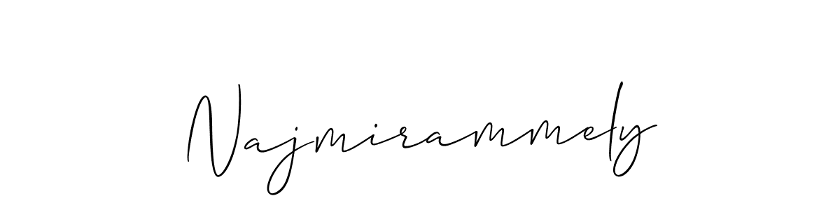 You should practise on your own different ways (Allison_Script) to write your name (Najmirammely) in signature. don't let someone else do it for you. Najmirammely signature style 2 images and pictures png