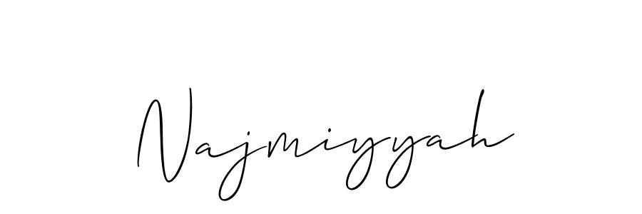 Allison_Script is a professional signature style that is perfect for those who want to add a touch of class to their signature. It is also a great choice for those who want to make their signature more unique. Get Najmiyyah name to fancy signature for free. Najmiyyah signature style 2 images and pictures png