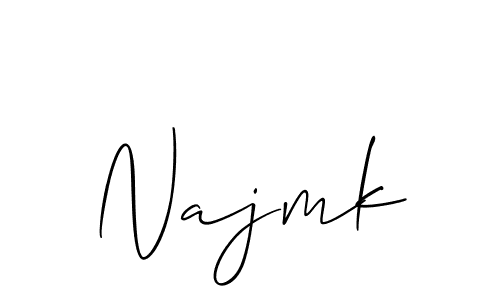 Use a signature maker to create a handwritten signature online. With this signature software, you can design (Allison_Script) your own signature for name Najmk. Najmk signature style 2 images and pictures png