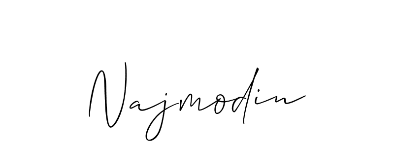 Design your own signature with our free online signature maker. With this signature software, you can create a handwritten (Allison_Script) signature for name Najmodin. Najmodin signature style 2 images and pictures png