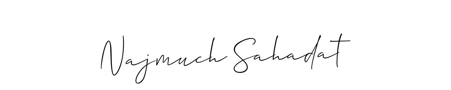 Make a beautiful signature design for name Najmuch Sahadat. With this signature (Allison_Script) style, you can create a handwritten signature for free. Najmuch Sahadat signature style 2 images and pictures png