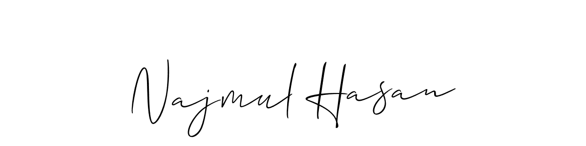 Use a signature maker to create a handwritten signature online. With this signature software, you can design (Allison_Script) your own signature for name Najmul Hasan. Najmul Hasan signature style 2 images and pictures png