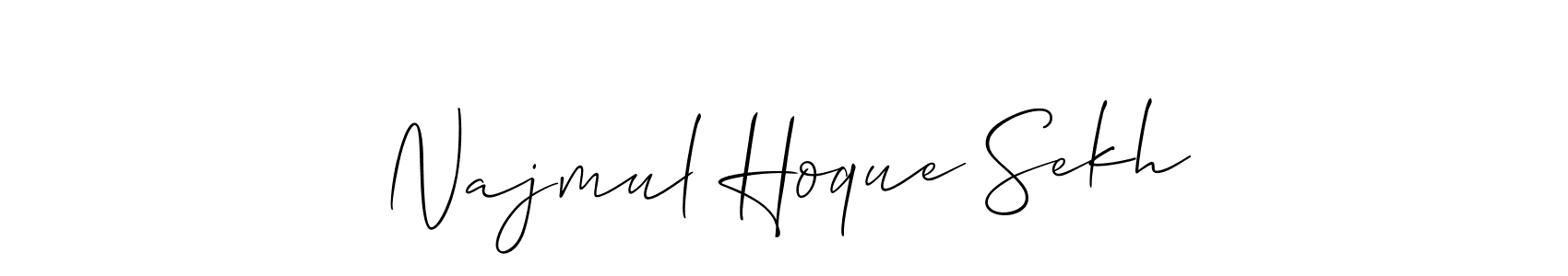 Make a beautiful signature design for name Najmul Hoque Sekh. With this signature (Allison_Script) style, you can create a handwritten signature for free. Najmul Hoque Sekh signature style 2 images and pictures png