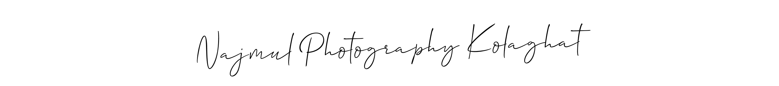 Allison_Script is a professional signature style that is perfect for those who want to add a touch of class to their signature. It is also a great choice for those who want to make their signature more unique. Get Najmul Photography Kolaghat name to fancy signature for free. Najmul Photography Kolaghat signature style 2 images and pictures png