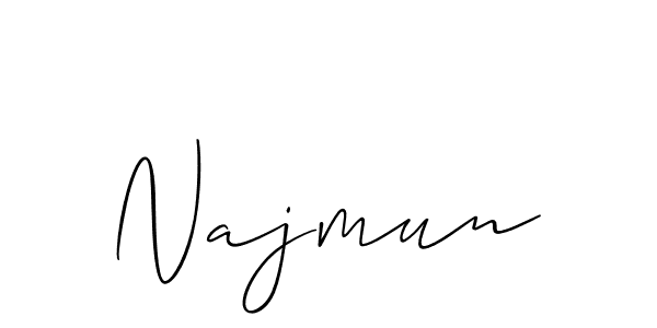 Make a beautiful signature design for name Najmun. With this signature (Allison_Script) style, you can create a handwritten signature for free. Najmun signature style 2 images and pictures png
