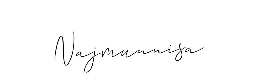 Also we have Najmunnisa name is the best signature style. Create professional handwritten signature collection using Allison_Script autograph style. Najmunnisa signature style 2 images and pictures png