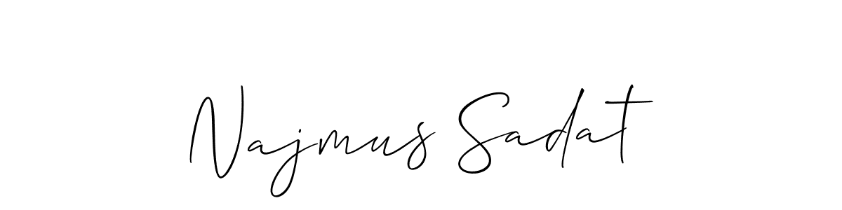 Allison_Script is a professional signature style that is perfect for those who want to add a touch of class to their signature. It is also a great choice for those who want to make their signature more unique. Get Najmus Sadat name to fancy signature for free. Najmus Sadat signature style 2 images and pictures png