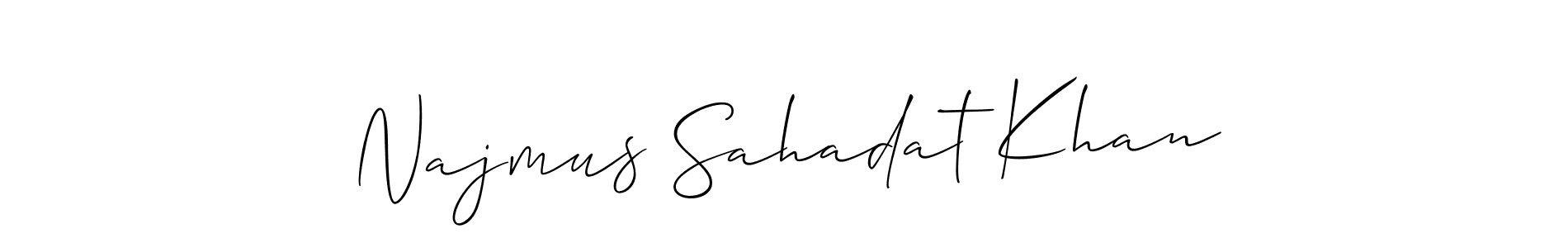 You can use this online signature creator to create a handwritten signature for the name Najmus Sahadat Khan. This is the best online autograph maker. Najmus Sahadat Khan signature style 2 images and pictures png