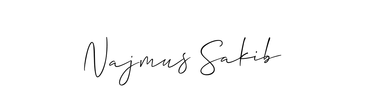 Use a signature maker to create a handwritten signature online. With this signature software, you can design (Allison_Script) your own signature for name Najmus Sakib. Najmus Sakib signature style 2 images and pictures png