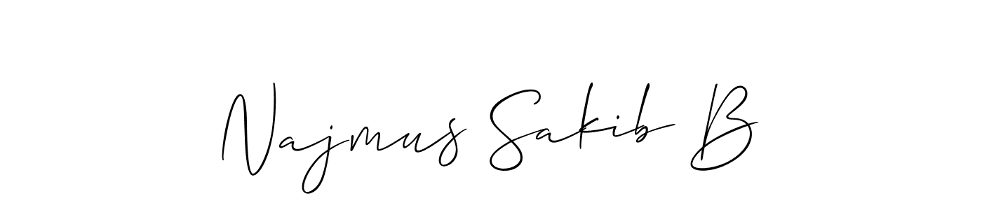 It looks lik you need a new signature style for name Najmus Sakib B. Design unique handwritten (Allison_Script) signature with our free signature maker in just a few clicks. Najmus Sakib B signature style 2 images and pictures png