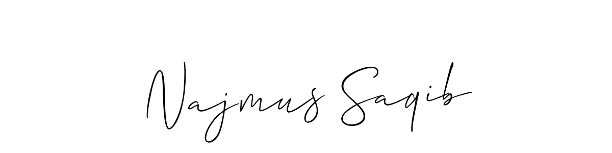 How to make Najmus Saqib signature? Allison_Script is a professional autograph style. Create handwritten signature for Najmus Saqib name. Najmus Saqib signature style 2 images and pictures png