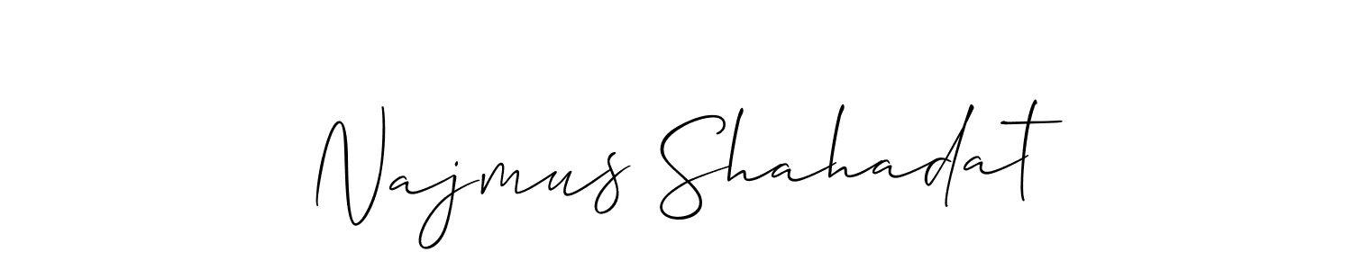You can use this online signature creator to create a handwritten signature for the name Najmus Shahadat. This is the best online autograph maker. Najmus Shahadat signature style 2 images and pictures png