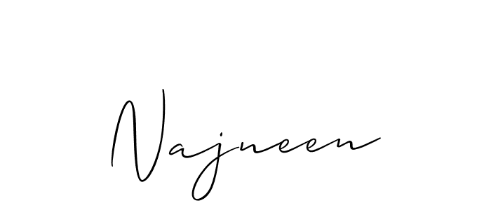 Allison_Script is a professional signature style that is perfect for those who want to add a touch of class to their signature. It is also a great choice for those who want to make their signature more unique. Get Najneen name to fancy signature for free. Najneen signature style 2 images and pictures png