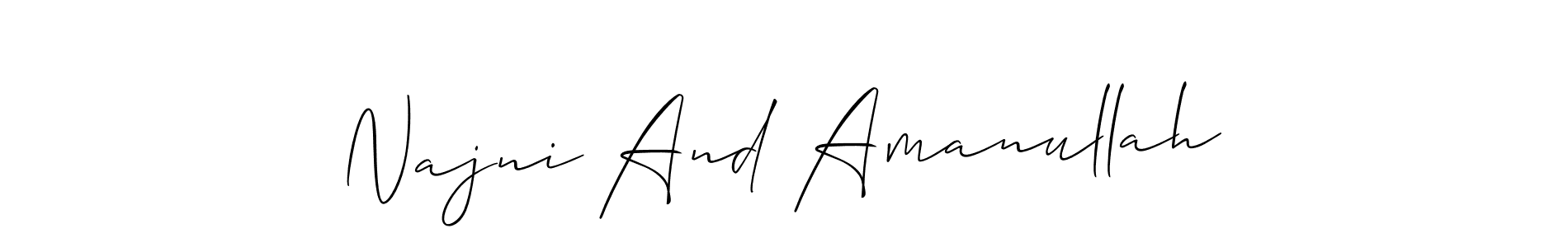 Also we have Najni And Amanullah name is the best signature style. Create professional handwritten signature collection using Allison_Script autograph style. Najni And Amanullah signature style 2 images and pictures png