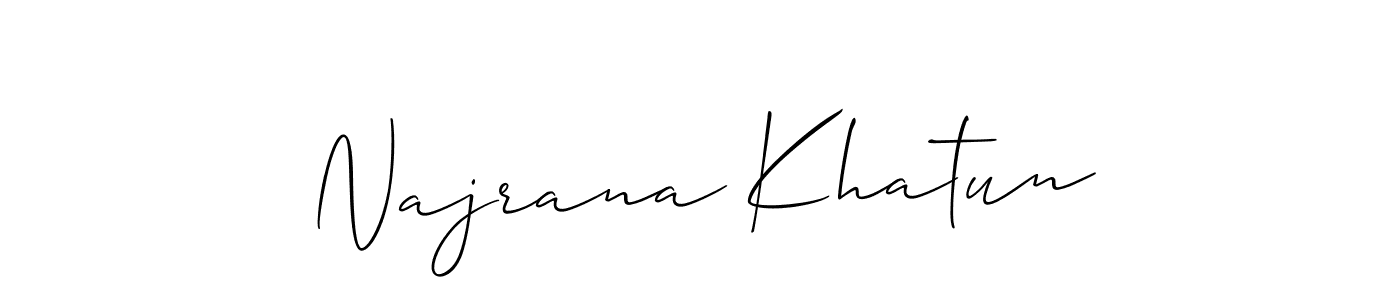Also we have Najrana Khatun name is the best signature style. Create professional handwritten signature collection using Allison_Script autograph style. Najrana Khatun signature style 2 images and pictures png
