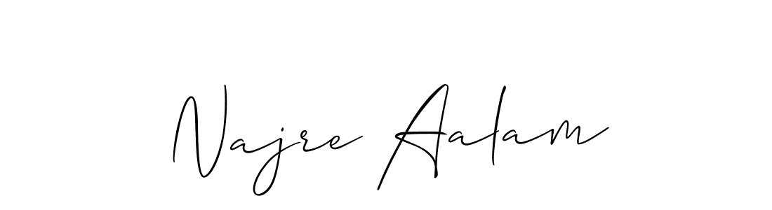 How to Draw Najre Aalam signature style? Allison_Script is a latest design signature styles for name Najre Aalam. Najre Aalam signature style 2 images and pictures png