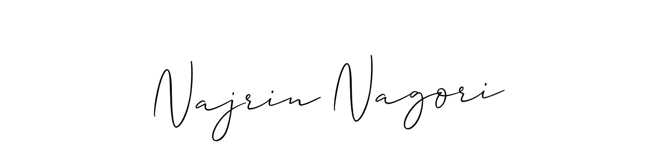 How to make Najrin Nagori name signature. Use Allison_Script style for creating short signs online. This is the latest handwritten sign. Najrin Nagori signature style 2 images and pictures png