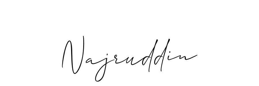 Design your own signature with our free online signature maker. With this signature software, you can create a handwritten (Allison_Script) signature for name Najruddin. Najruddin signature style 2 images and pictures png