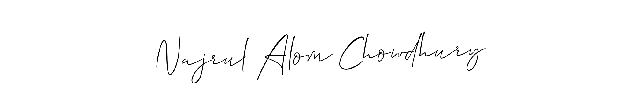 Use a signature maker to create a handwritten signature online. With this signature software, you can design (Allison_Script) your own signature for name Najrul Alom Chowdhury. Najrul Alom Chowdhury signature style 2 images and pictures png