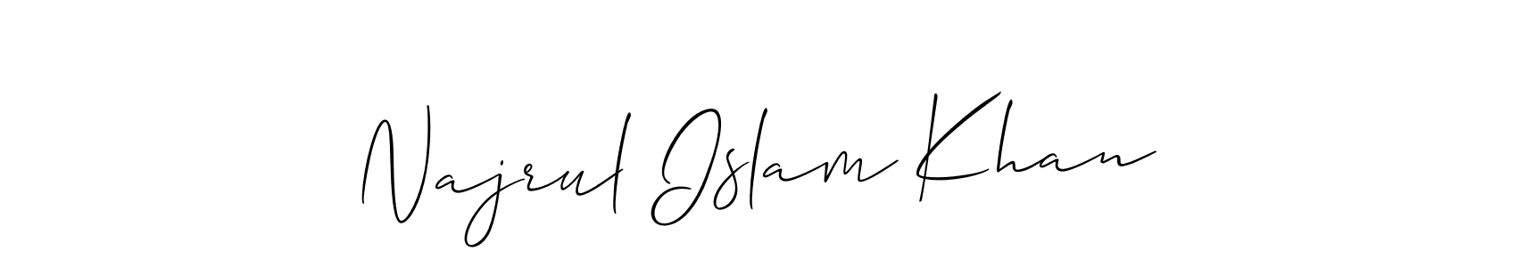 Create a beautiful signature design for name Najrul Islam Khan. With this signature (Allison_Script) fonts, you can make a handwritten signature for free. Najrul Islam Khan signature style 2 images and pictures png