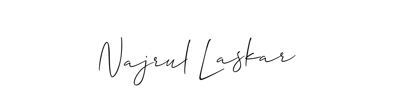 Use a signature maker to create a handwritten signature online. With this signature software, you can design (Allison_Script) your own signature for name Najrul Laskar. Najrul Laskar signature style 2 images and pictures png