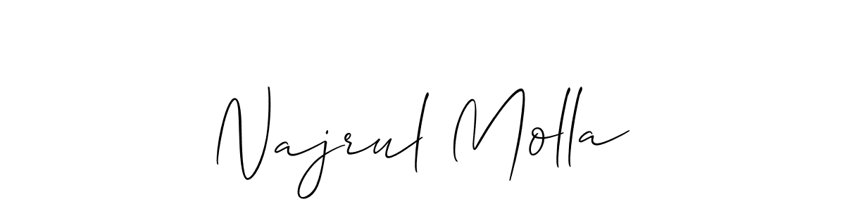 if you are searching for the best signature style for your name Najrul Molla. so please give up your signature search. here we have designed multiple signature styles  using Allison_Script. Najrul Molla signature style 2 images and pictures png