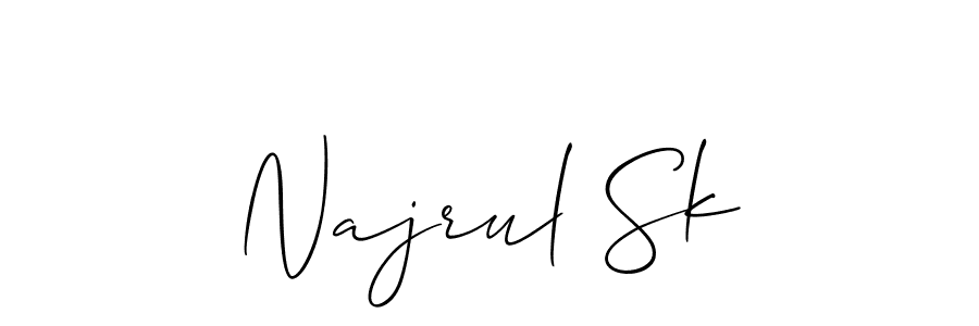 Allison_Script is a professional signature style that is perfect for those who want to add a touch of class to their signature. It is also a great choice for those who want to make their signature more unique. Get Najrul Sk name to fancy signature for free. Najrul Sk signature style 2 images and pictures png