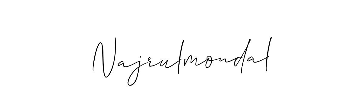 Use a signature maker to create a handwritten signature online. With this signature software, you can design (Allison_Script) your own signature for name Najrulmondal. Najrulmondal signature style 2 images and pictures png