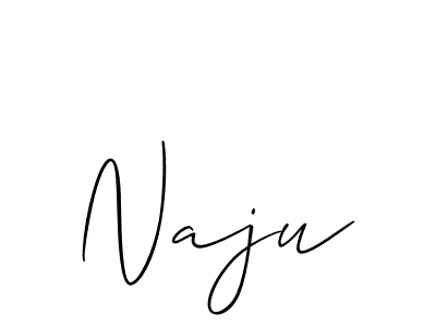 How to make Naju signature? Allison_Script is a professional autograph style. Create handwritten signature for Naju name. Naju signature style 2 images and pictures png