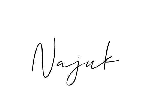 if you are searching for the best signature style for your name Najuk. so please give up your signature search. here we have designed multiple signature styles  using Allison_Script. Najuk signature style 2 images and pictures png