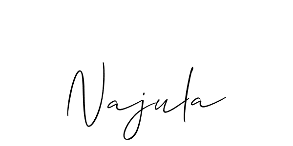 Design your own signature with our free online signature maker. With this signature software, you can create a handwritten (Allison_Script) signature for name Najula. Najula signature style 2 images and pictures png