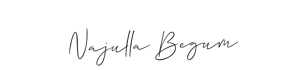 It looks lik you need a new signature style for name Najulla Begum. Design unique handwritten (Allison_Script) signature with our free signature maker in just a few clicks. Najulla Begum signature style 2 images and pictures png