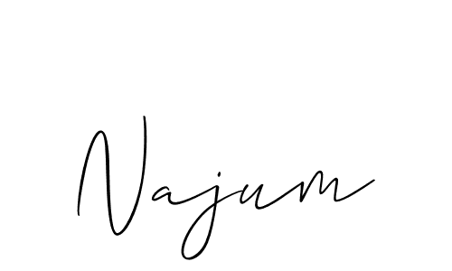 if you are searching for the best signature style for your name Najum. so please give up your signature search. here we have designed multiple signature styles  using Allison_Script. Najum signature style 2 images and pictures png