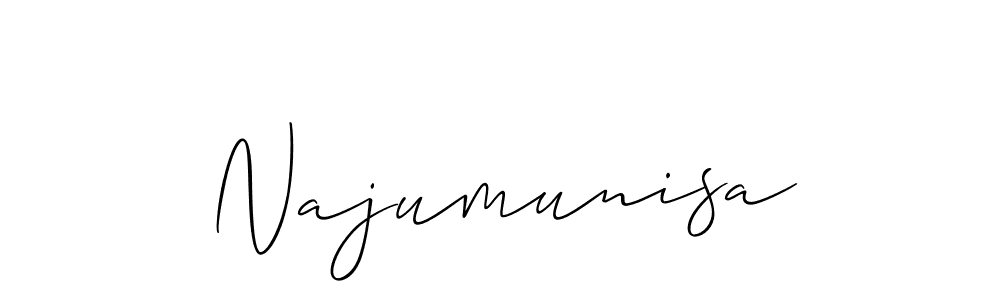 Similarly Allison_Script is the best handwritten signature design. Signature creator online .You can use it as an online autograph creator for name Najumunisa. Najumunisa signature style 2 images and pictures png