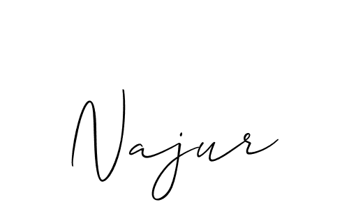 Design your own signature with our free online signature maker. With this signature software, you can create a handwritten (Allison_Script) signature for name Najur. Najur signature style 2 images and pictures png