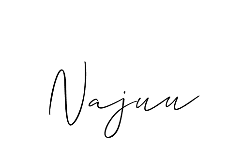 Also You can easily find your signature by using the search form. We will create Najuu name handwritten signature images for you free of cost using Allison_Script sign style. Najuu signature style 2 images and pictures png