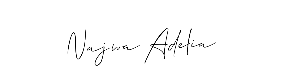 Najwa Adelia stylish signature style. Best Handwritten Sign (Allison_Script) for my name. Handwritten Signature Collection Ideas for my name Najwa Adelia. Najwa Adelia signature style 2 images and pictures png