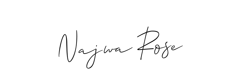 Design your own signature with our free online signature maker. With this signature software, you can create a handwritten (Allison_Script) signature for name Najwa Rose. Najwa Rose signature style 2 images and pictures png