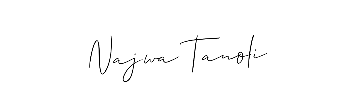 Check out images of Autograph of Najwa Tanoli name. Actor Najwa Tanoli Signature Style. Allison_Script is a professional sign style online. Najwa Tanoli signature style 2 images and pictures png