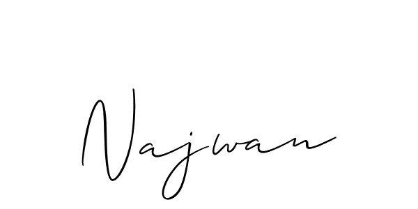 Design your own signature with our free online signature maker. With this signature software, you can create a handwritten (Allison_Script) signature for name Najwan. Najwan signature style 2 images and pictures png