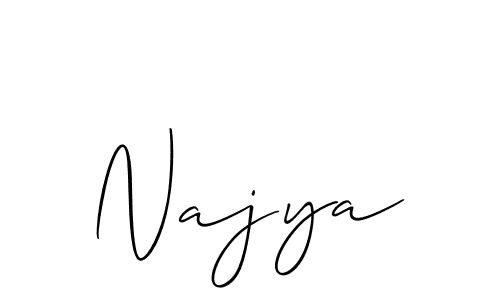 Also You can easily find your signature by using the search form. We will create Najya name handwritten signature images for you free of cost using Allison_Script sign style. Najya signature style 2 images and pictures png