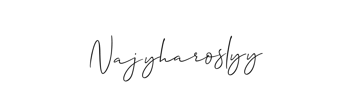 Create a beautiful signature design for name Najyharoslyy. With this signature (Allison_Script) fonts, you can make a handwritten signature for free. Najyharoslyy signature style 2 images and pictures png