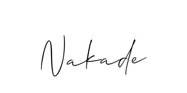 Create a beautiful signature design for name Nakade. With this signature (Allison_Script) fonts, you can make a handwritten signature for free. Nakade signature style 2 images and pictures png